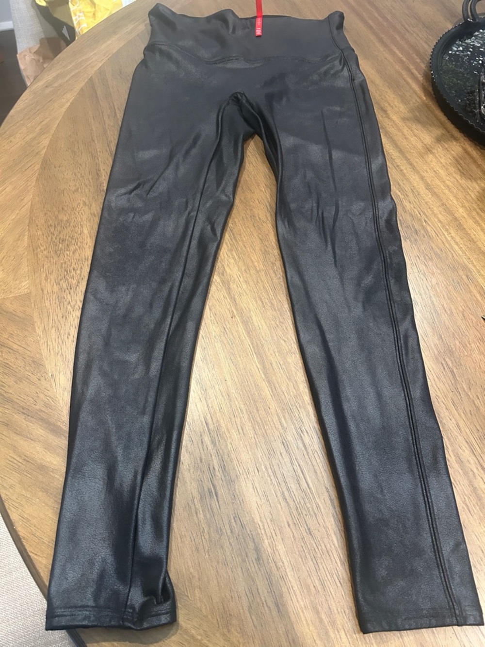 SPANX Black Faux-Leather High-Rise Leggings